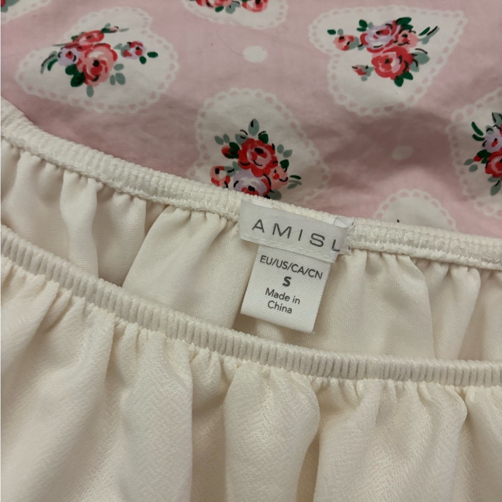 Amisu Cream Ruffled Off-Shoulder Blouse - Picture 2 of 2